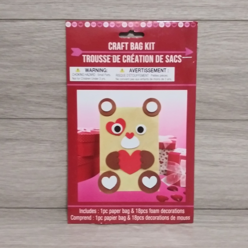 Valentine's Day Bear Craft Bag Kit - New